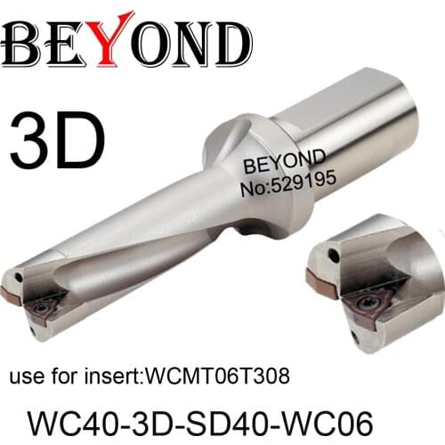 BEYOND WC 3D 40mm WC40-3D-SD40-WC06 U Drilling Drill Bit use Insert WCMT WCMT06T308 Indexable Carbide Inserts Lathe CNC Tools