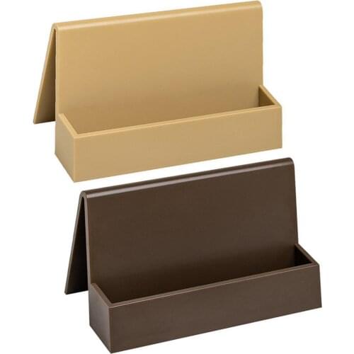 2 Pieces Business Card Holder for Desk Modern Plastic Name Card Case Display Stand Tabletop Business Card Rack for Women and Men