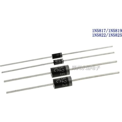 50PCS/LOT Schottky Diodes 1N5817/1N5819/1N5822/1N5825 1A 3A 40V