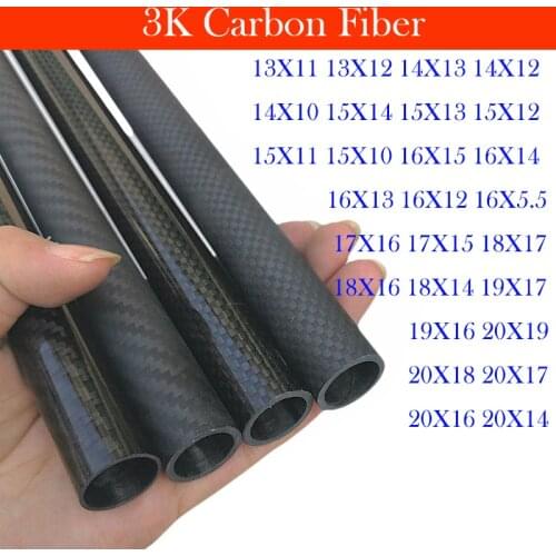 For Drone Quadcopter Frame Arm Landing Gear Accessories 2pcs Twill Glossy 3K Carbon Fiber Tube Pipe 13mm-20mm