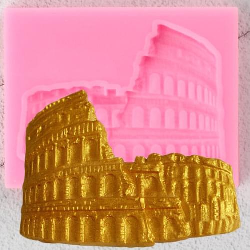 European Architecture Square Silicone Molds Cake Border Fondant Mold DIY Cake Decorating Tools Candy Chocolate Gumpaste Moulds