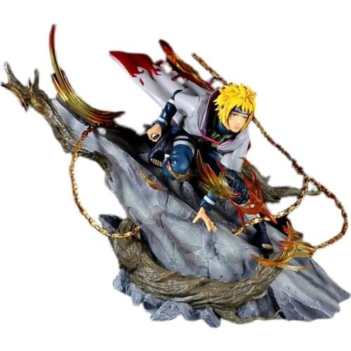 Naruto Figure Anime GK Namikaze Minato Figma 24cm SXG Yondaime Hokage Model Gargoyle Desktop Collection Battle Statue Toys Gift