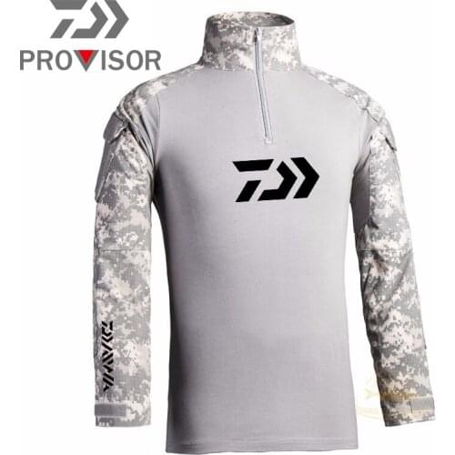 Daiwa Anti-sweat Outdoor Hunting Training Camouflage Suit CS Game Clothes Tactical Vest Camping Fishing Adventure T-shirt