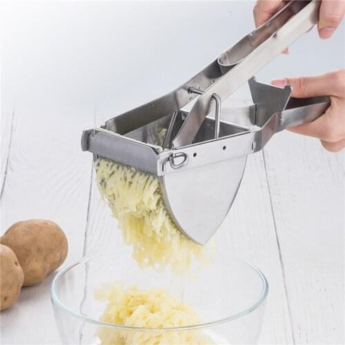 100% Stainless Steel Potato Ricer And Masher for Potatoes Fruits Yams Squash Baby Food with 3 Interchangeable Fineness Discs