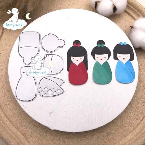 Bunnymoon Kimono girl Metal Cutting Dies Stencils For Scrapbooking Photo Album Decoration Embossing Paper Card Craft