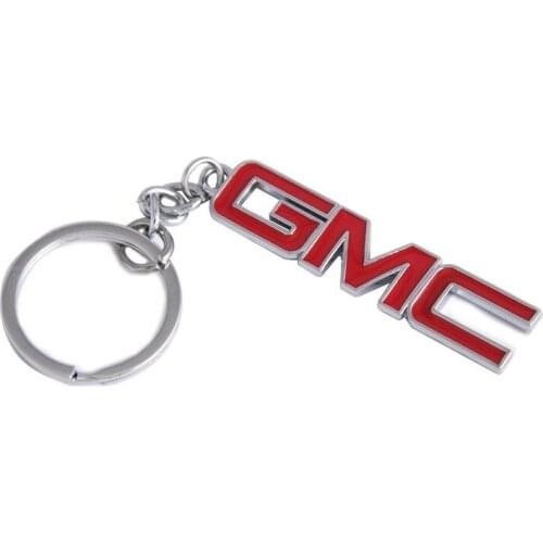 3D Zinc Alloy Red Silver Car Key Chain Ring Key Ring Holiday Gift for GMC Sierra Yukon Canyon Savana Envoy