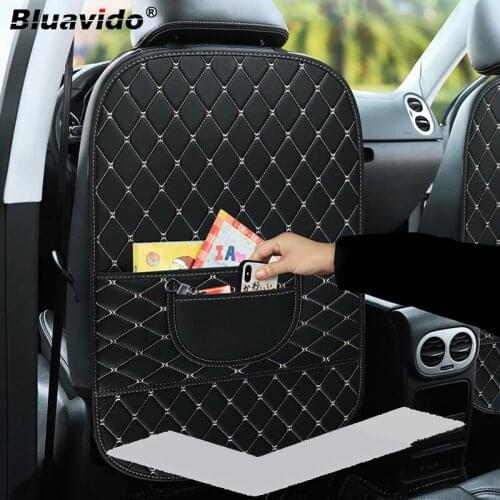 PU Leather Anti-Child-Kick Pad for Car Waterproof Seat Back Protector Cover Universal Auto Anti Mud Dirt Mats with Storage Bag