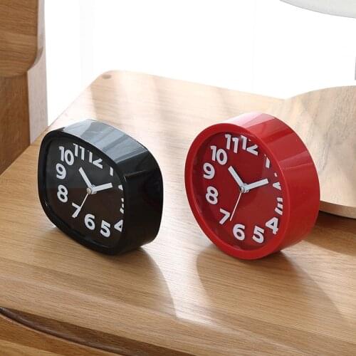 Bedroom creative small alarm clock student silent bedside clock personality lazy simple clock children cartoon alarm clock