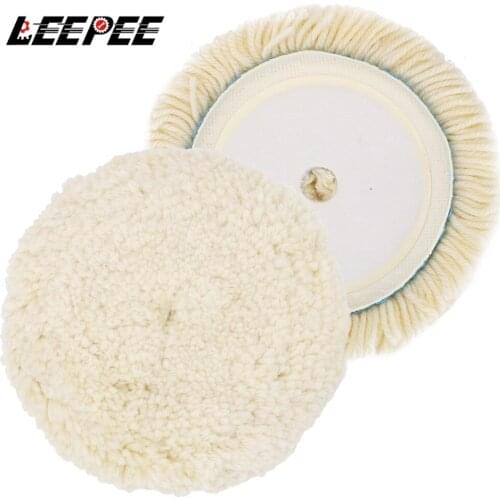 LEEPEE 6 Inch Wool Buffing Pad Car Maintenance Wool Polishing Pads Buffing Pads For Car Polisher Polishing and Buffing