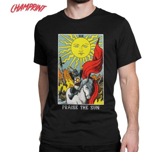 Praise The Sun Tarot Dark Souls Mens T Shirts Vintage Tees Short Sleeve O Neck T-Shirts Pure Cotton Unique Clothes
