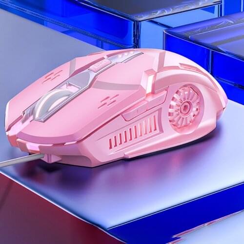 Silent Wired Gaming Mouse 4-Speed DPI RGB LED USB Computer Sound Mice for PC Laptop Office Home Optical Grey Black White Pink