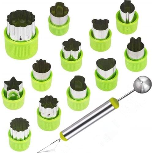 13 Pieces Vegetable Cutters Shapes Set DIY Cookie Cutter Cute Cutouts Vegetable Carving Tool Kids Treats Food Fruit Cutter Mold