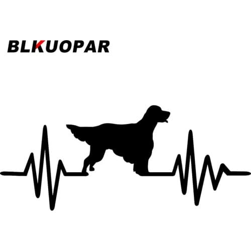 BLKUOPAR for English Setter Heartbeat Line Car Stickers Sunscreen Simple Decals Occlusion Scratch Windshield Laptop Decor