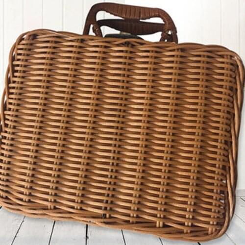 Solid tube retro suitcase Lolita prop box hand-woven wedding candy gift box