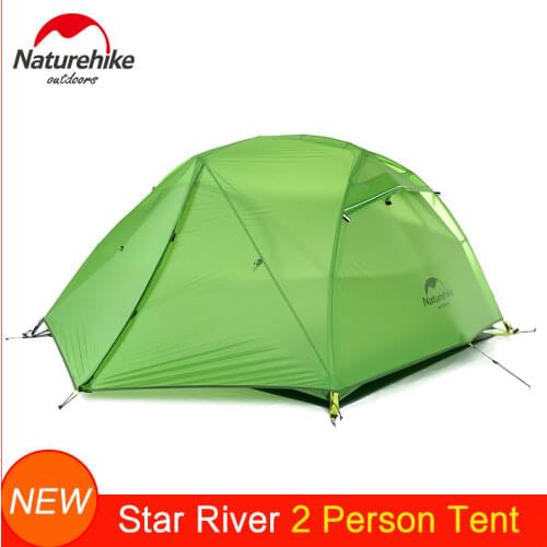 Naturehike New Upgraded Star River-2 Ultralight Backpacking Tent for 2 Person Double-Layer 20D Nylon Fabric Couple Camping Tent