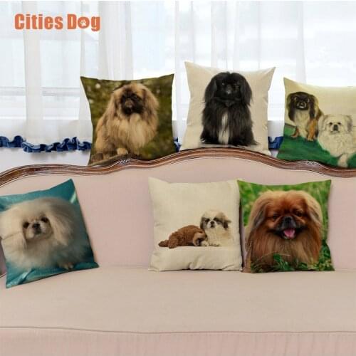 Animal dog Decorative Pillowcase Cushion cover Pekingese dogs Pillows cushions christmas decorations for home almofada cojines