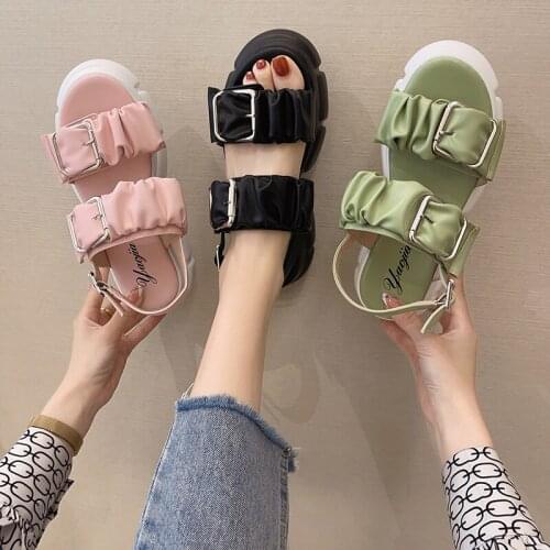 Buckle sandals platform platform sandals women new summer all-match high heels fairy sports sandals women X817