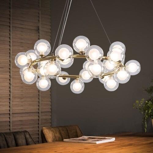 Modern Molecule Magic Bean Chandelier Gold Led Suspension Glass LED Lamp For Parlor Bedroom Art Hotel Chandelier Lighting G884