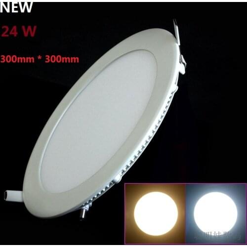 Ultra thin design 24W LED ceiling recessed grid downlight / round panel light 300mm, 1pc/lot free shipping