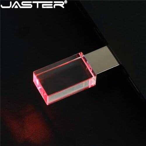 JASTER Crystal Rectangle 4 colors USB Flash Pen Drive 4GB 8GB 16GB 32GB 64GB 128GB USB 2.0 colors silver Red green blue