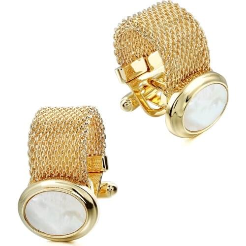 Wholesale Onyx Stone with Gold Chain Cufflinks for Mens Wedding French Dress Accessories Top Brand With Box Free Shipping
