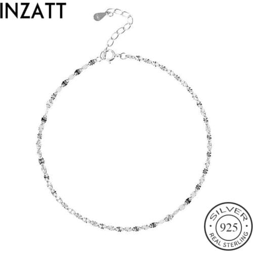 INZATT Real 925 Sterling Silver INS Gypsophila Chain Anklet For Fashion Women Party Bohemian Fine Jewelry Accessories Gift