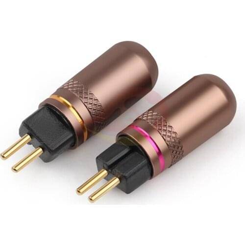 2PIN Earphone Jack Audio Connector For UM3X W4R UE18 HiFi Headset Gold Plated Plug Metal 0.78mm Pins Adapter 2 Pair