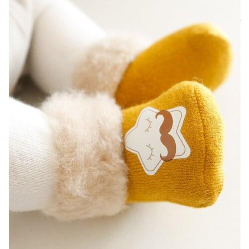 3Pairs/set Baby Socks Newborn Cotton Winter Autumn Girls Boys Kids Socks Infant Striped Warm Slippers Children Thicken Sock