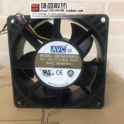 For AVC 9038 Dbta0938b2u 12v 1.92a 9cm 4-Wire IBM Server Violent Cooling Fan