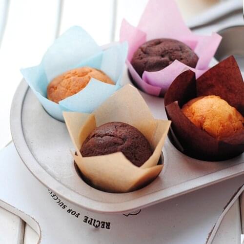 50pcs/lot Solid Wrapper Liners Cup Muffin Case Cake Paper Baking Cupcake