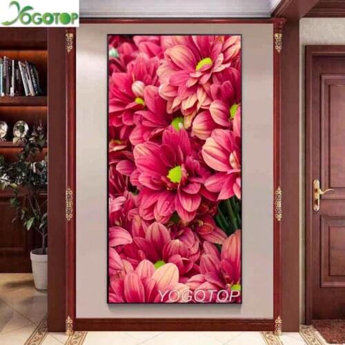 5D DIY Diamond Painting Embroidery red Flower pictures Full Square Round Diamond Mosaic Diamond Painting Decoration YY3438