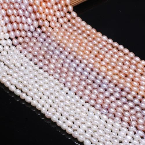 AA Natural Freshwater Pearl Beads Elliptical Punch Loose Beads for Jewelry Making DIY Bracelet Necklaces Accessories 6-7mm
