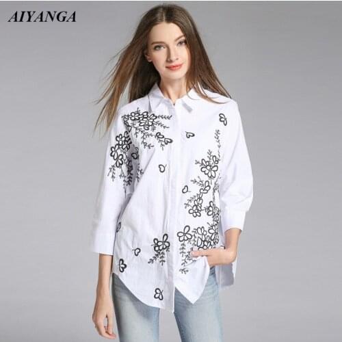 Женские рубашки с вышивкой AIYANGA China At AliExpress
