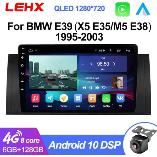 LEHX Car Android 9.0 2Din 2GB RAM Car Radio Multimedia Video Player for BMW 5 E39 E53 X5 1995-2001 2002 2003 2004 2005 2006