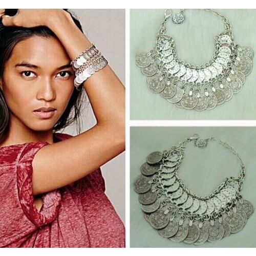 Bohemian Antalya Coin Bracelets Bangles Gypsy Boho Coachella Festival Turkish Jewelry Tribal Ethnic Statement Jewelry