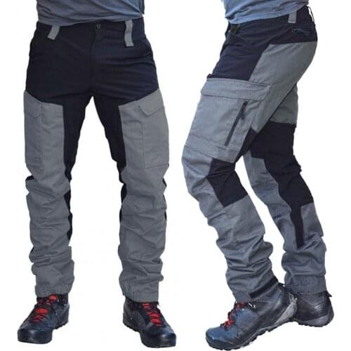 Cargo Pants For Men Trousers Fashion Color Block Multi Pockets Sports Long Cargo Pants Work Trousers Multi Pockets Breathable