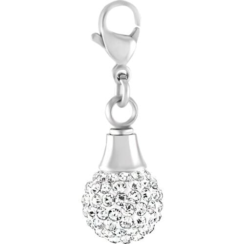 CMA007 Beautiful Small Crystal Ball Cremation Jewelry Ash Holder Pendant Keepsake Memorial Urn Charm With lobster clasp