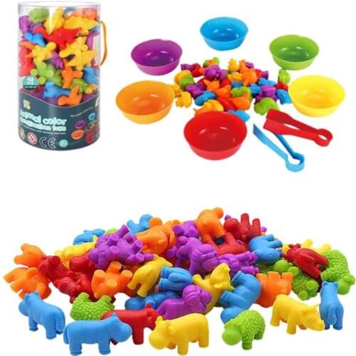 Kid Rainbow Matching Game Animal Cognition Rainbow Color Sort Fine Motor Training Montessori Sensory Education Puzzle Toy Gift