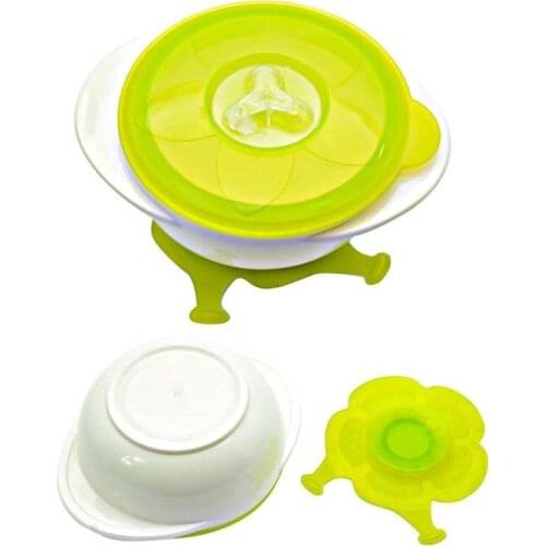 Baby Learning Dishes With Suction Cup Assist Food Bowl Anti-skid Dishes Service Plate/Tray Suction Cup Baby Dinnerware Set