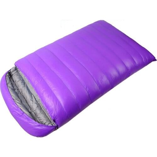 Double Sleeping Bag 220*260cm Travel Winter Outdoor Camping Lazy Beds Cold and Warm Adult Duck Down Sleeping Bag Saco De Dormir