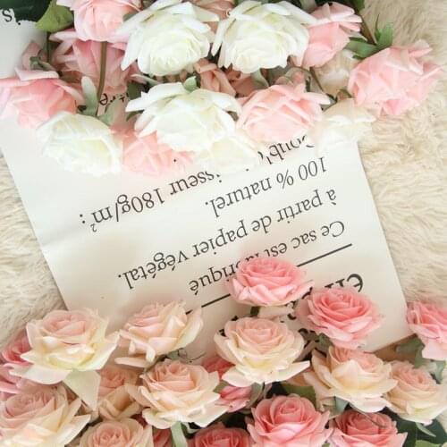 1 pcs Silk Rose Wedding Decoration Artificial Floral Fake Flowers Real Touch Flower Bride Bouquet Home Decoration