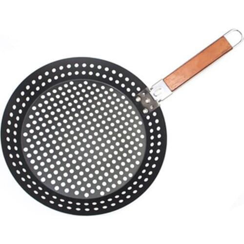 Kapmore 1pc Heat Resistant Pizza Grilling Pan Hollow Foldable Pizza Baking Tray Pizza Crisper Pan DIY Baking Tools Accessories