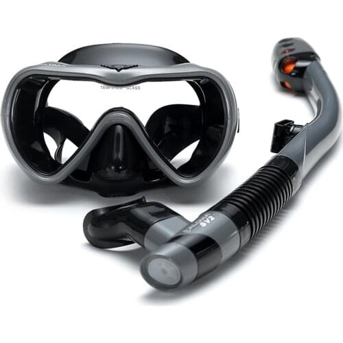 Leakproof Snorkel Set Anti-fog Swimming Snorkeling Goggles Glasses with Easy Breath Dry Snorkel Tube Swimming Scuba Diving Mask