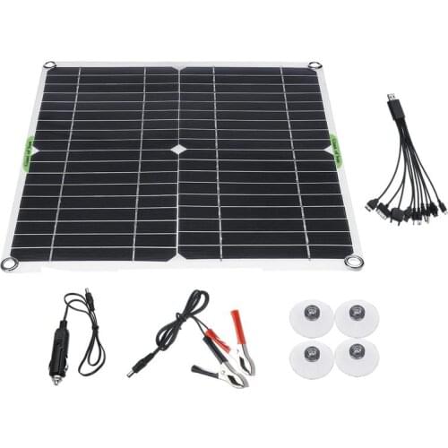 180W 12V Protable Solar Panel Kit 1/2 USB Port with 20A LCD Display Solar Charge Controller Off Grid Monocrystalline Module