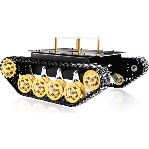 SZDOIT TS100 Metal Tracked RC Robot Tank Chassis Kit with Acrylic Board, Robot Arm Can be Directly Mounted on the Car