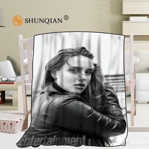 Custom Katherine Langford Blanket Blending Fabric 56x80inch 50X60inch 40X50inch Sofa Bed Throw Blanket Kid Adult Warm Blanket