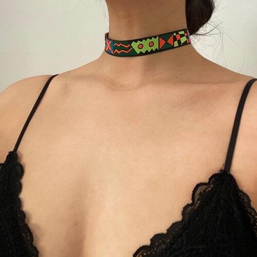 Vogallery Women Fashion Geometric Patterns Chokers Necklaces Punk Short Necklace Summer Accessories Choker Gothic