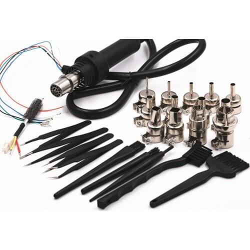 SZBFT 5 wires Portable Hot Air Gun BGA Rework Solder Station with tweezers nozzles ,heater for 850 850D 990 852