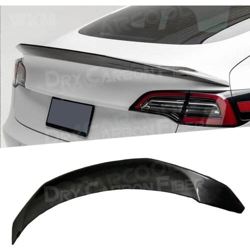 Dry Carbon Fiber Car Front Rear Bumper Lip Splitters Diffuser Spoiler Side Skirts for Tesla Model 3 Body Kit Car Styling
