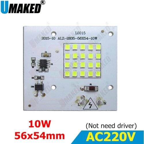 Real watt 10W 56x54mm AC 220V PCB smd integrated IC driver, PCB No need driver,driverless PCB board direct to ac 220v